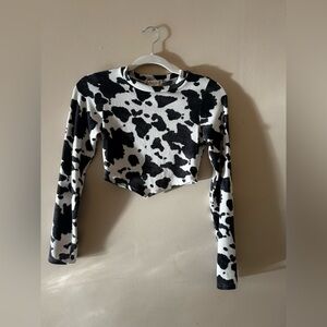 Altar'd State Black and White Patterned Crop Top